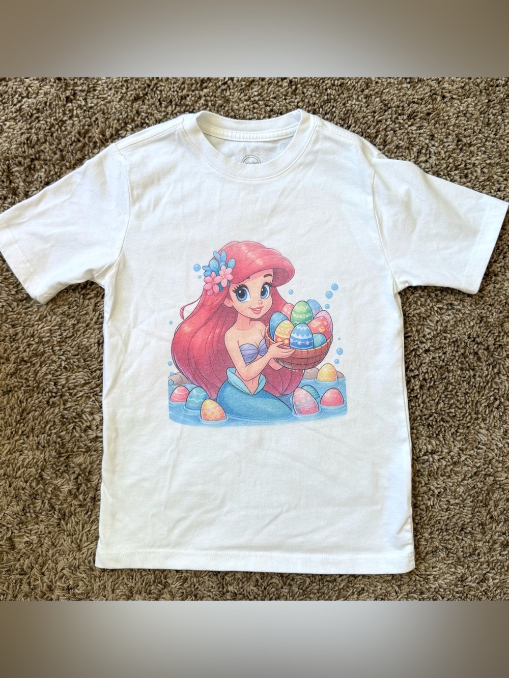 Disney Ariel Easter Graphic Tee Girls Size 6/7